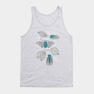 Cicadas in Pink + Teal Tank Top